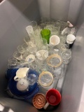 1 tote of glass