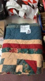 Patchwork quilt, hand quilted