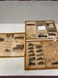 automobile ads early 1900s mounted on Masonite