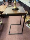 c shape table and lamp