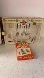 box of kitchen utensils, mad magazine card game
