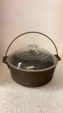 vintage cast iron Dutch oven 5 qt glass lid