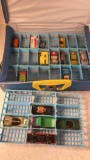 matchbox case with 16 die cast cars