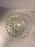 Cut glass bowl blue ruffled bowl