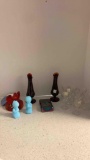 new old stock Fenton, 2 vases, praying church, 8 cordials, eagle paperweight, paperweight