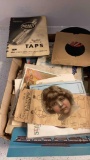 flat of interesting paper items