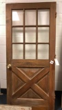 old pine front door 9 panel (some broken) 80 inches tall 36 inches wide 1 3/4