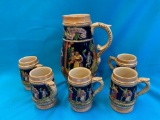 vintage Germany stein beer serving set