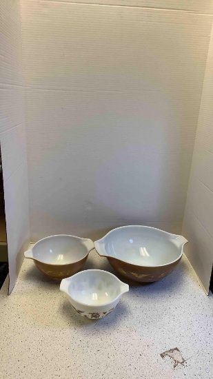 3 Pyrex Early American bowls