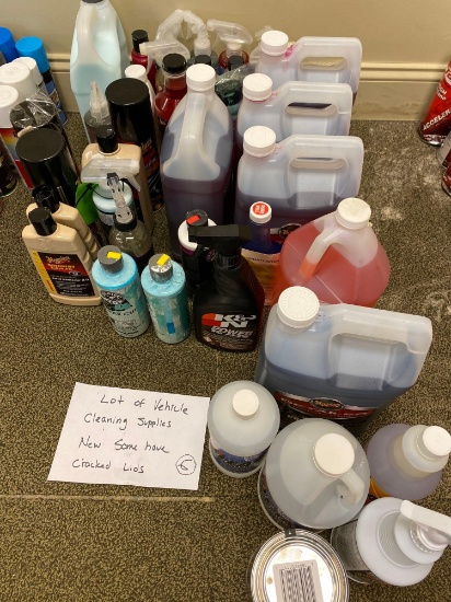 lot of vehicle cleaning supplies , new