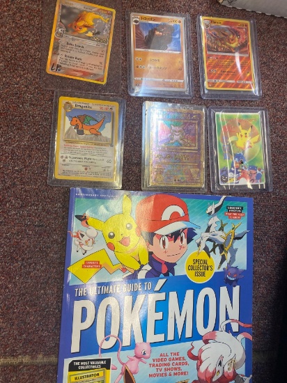 six Pokemon cards and collectors guide
