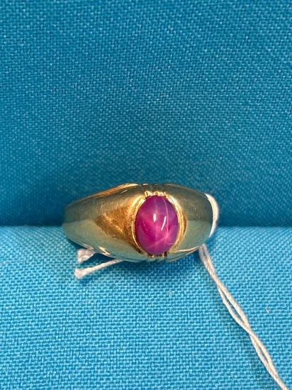 marked 14 k gold ring 5.5 dwt with pink stone