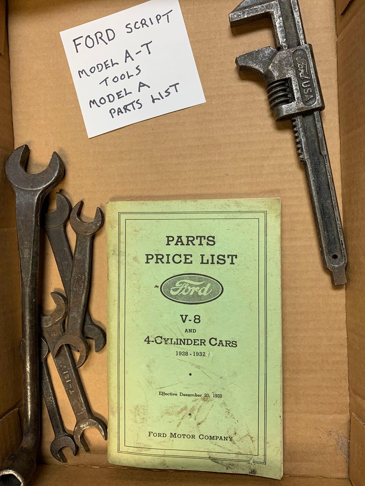 Ford Script Model AT tools, Model A parts list Proxibid