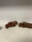 antique steel truck toys one is missing a wheel