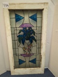 Stain glass window angel cherubs