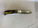 Handmade Damascus steel knife- with either custom wood, bone, horn, or resin handles
