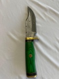 Handmade Damascus steel knife- with either custom wood, bone, horn, or resin handles