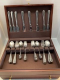 International Colonial stainless flatware in case