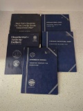 Vintage coin books- Lincoln center, Jefferson nickel, Eisenhower antique dollars, first state