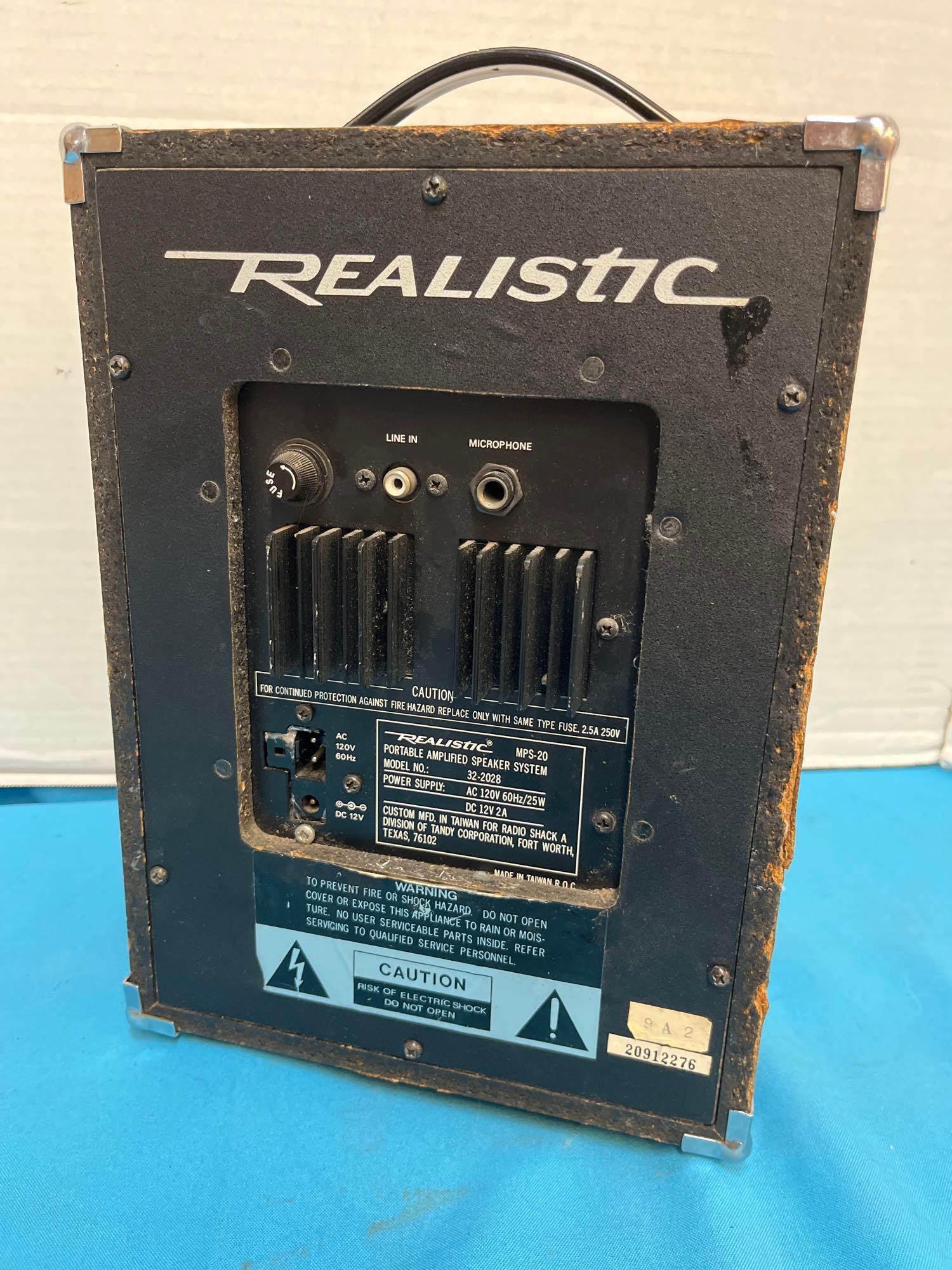 Realistic portable amplified speaker deals system