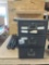 Black threaded pipe metal storage cabinet empty