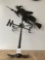 Aluminum witch weathervane