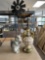 squirrel, antique lamp, windmill decoration