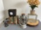 industrial pipe decor books oil lamp