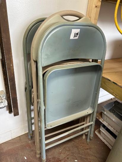 4 folding metal chairs