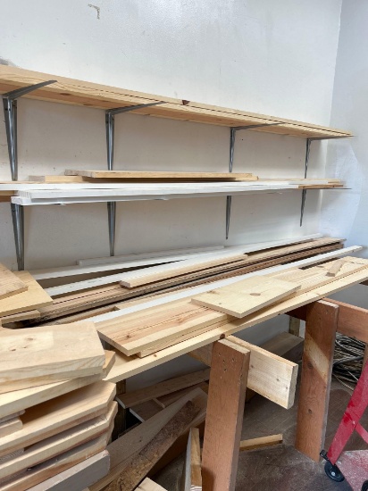 room full of miscellaneous wood lumber