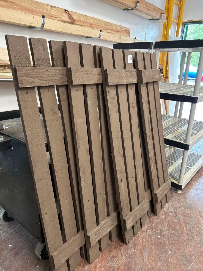 (8) country wood slat shutters, approximately 4 1/2 feet tall