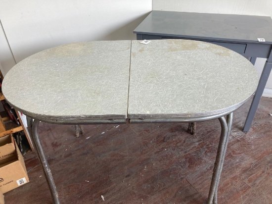 mid century table cracked ice top