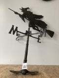 Aluminum witch weathervane