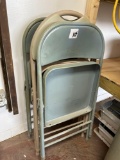 4 folding metal chairs