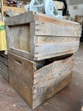 decorative ball jars, three vintage wood crates