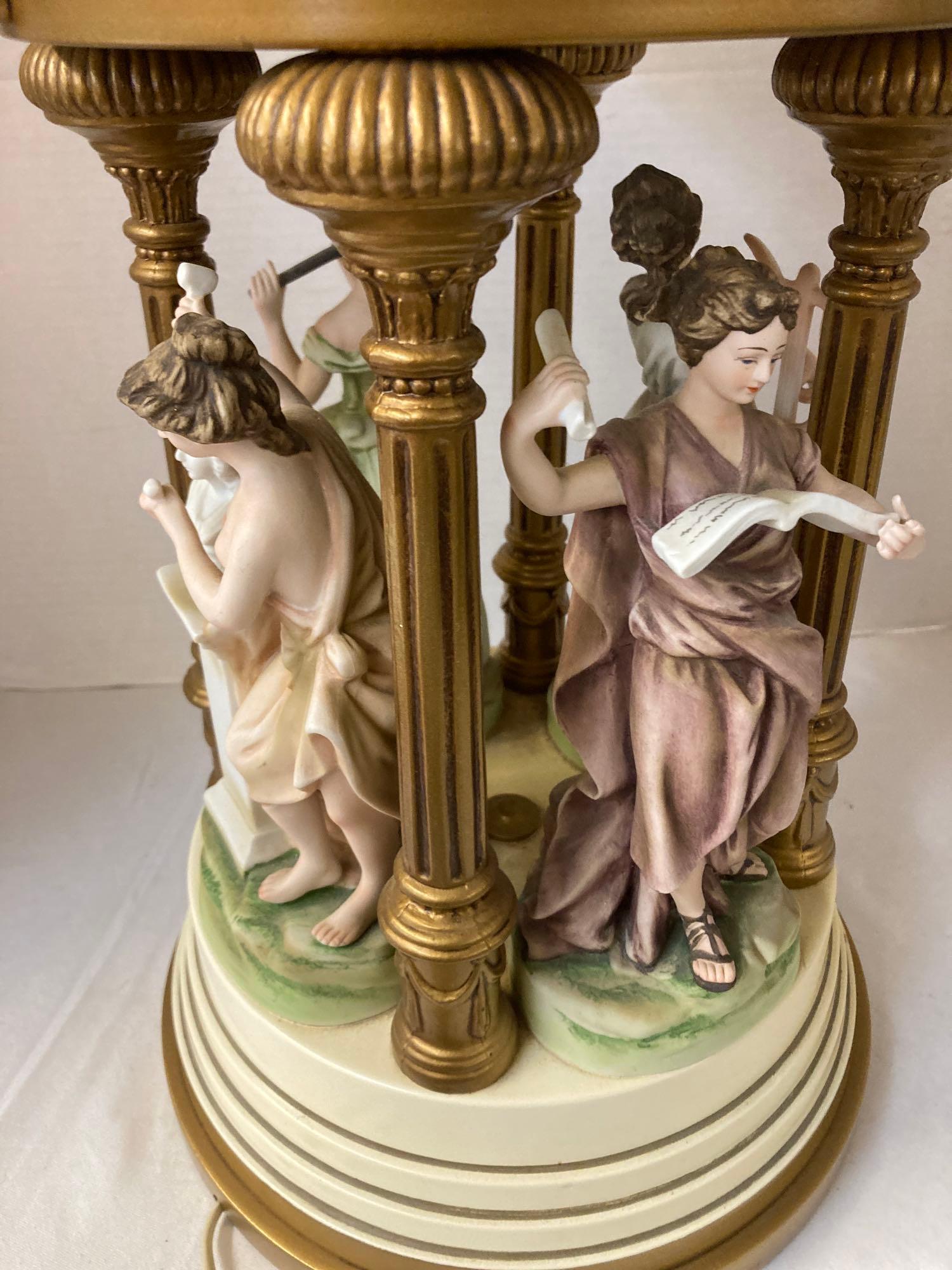 Vintage Greek Goddess 4 Muses Table Lamp | Proxibid