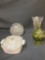 Princess house lead crystal corning ware covered green candy dish