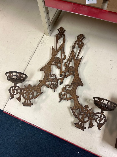 Pair of Fancy Victorian Oil Lamp Holders