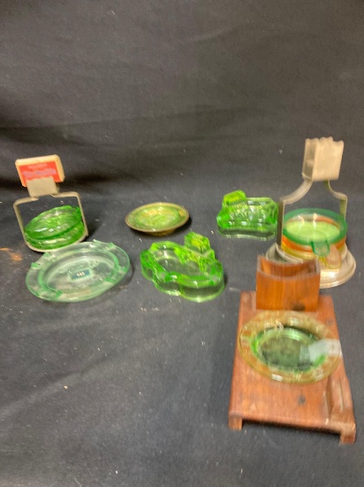 vintage ashtrays depression glass