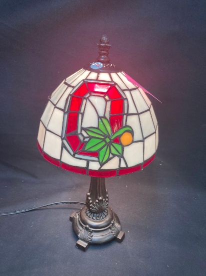 Ohio State buckeye Stainglass lamp 16 inches tall