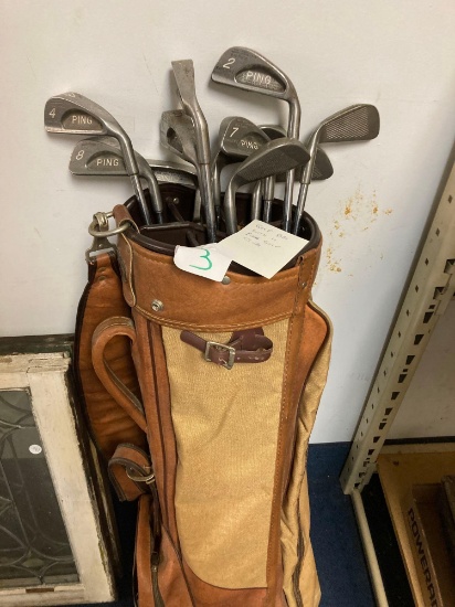golf bag with 11 ping golf clubs