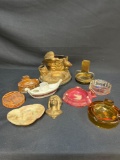 Antique old ashtrays matchbook holders
