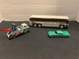 LANZNER tour bus vintage friction toy etc.