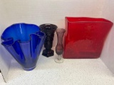 colored glass vases