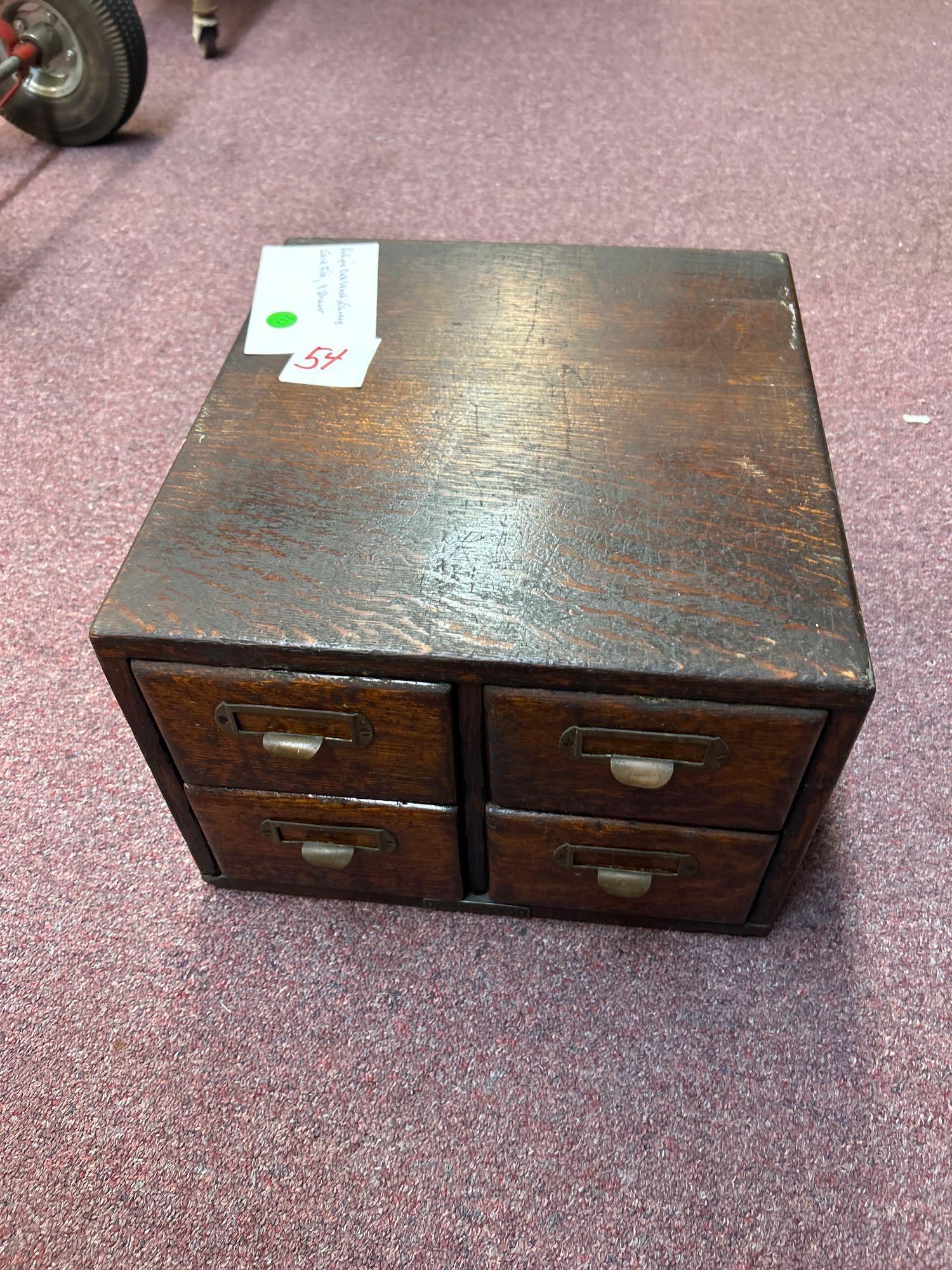 Antique Oak Wood Library Card File Proxibid