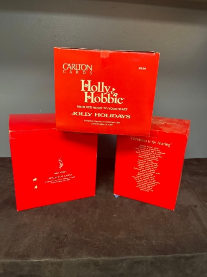 vintage Holly Hobbie Christmas figures in unopened boxes
