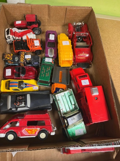 Large lot of toy cars and trucks few action figures die cast and plastic multiple pictures
