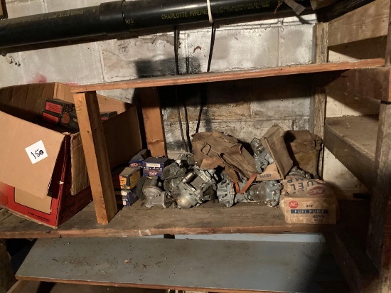 Old automobile carburetors fuel pump parts new old stock