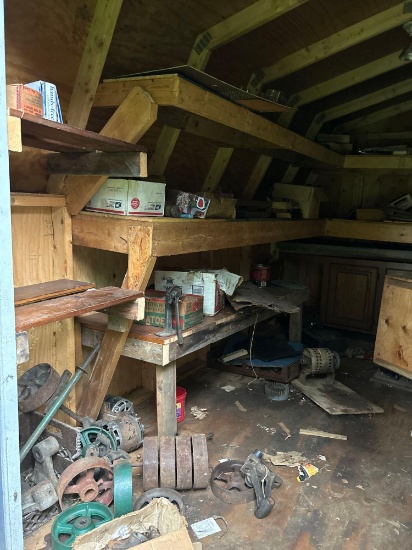 contents of shed, scrap, metal miscellaneous parts, new old stock wiper blades