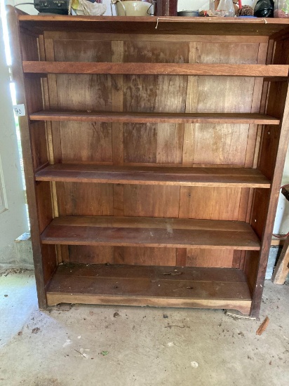 vintage wood shelf proximately 4 1/2 foot wide 5 foot tall